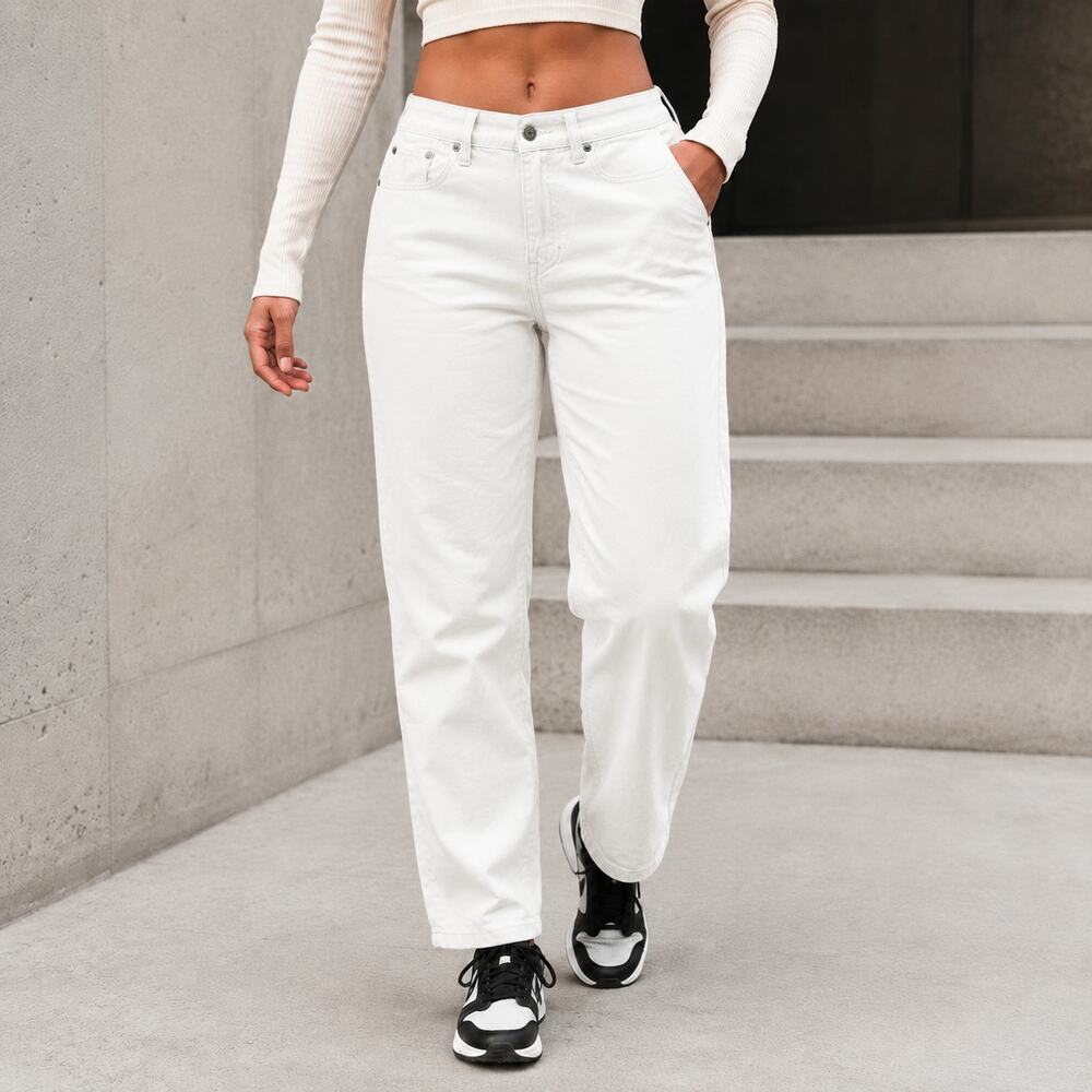 Ralph Lauren Sport Jeans Women’s 10 White Stretch Straight Leg Mid Rise